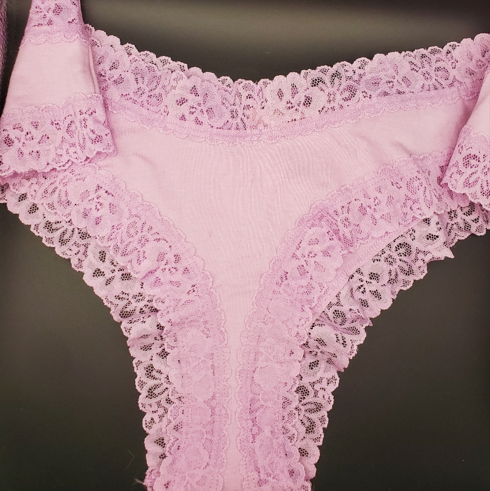 Lace Trimmed Pink Panties